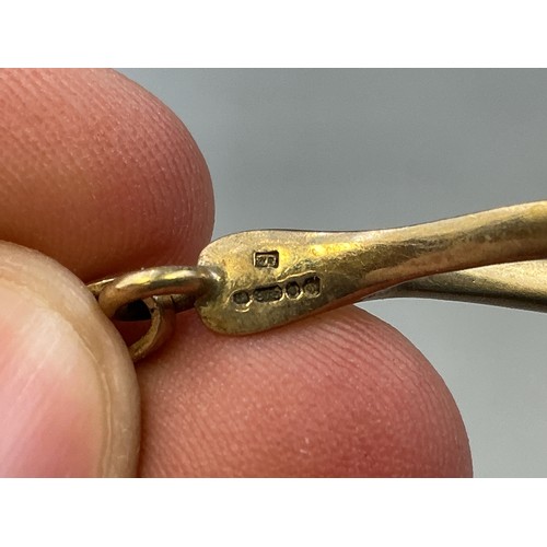 27 - Gold 375 (9ct) Wishbone Pendant