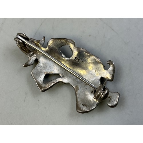 29 - Silver 835 enamelled Brooch