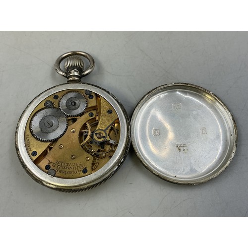 35 - Hallmarked Birmingham Silver Cased Pocket Watch with Waltham Movement (a/f)