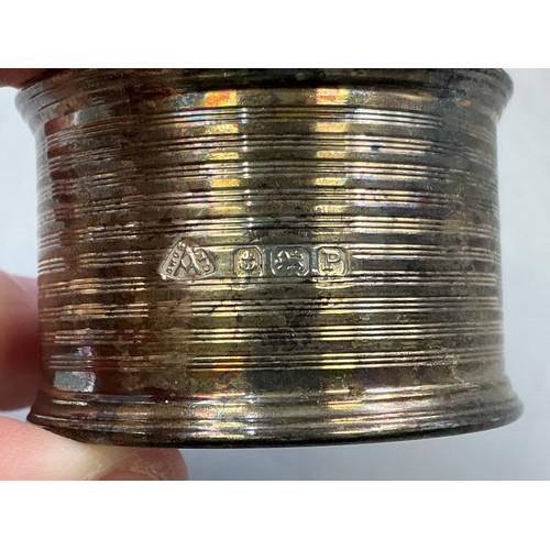 37 - Hallmarked Birmingham Silver Napkin Ring complete with Box