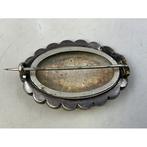 47 - Antique Silver Mourning Brooch