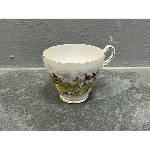 380 - Regency Fine Bone China 18 Piece Tea Set depicting Hunting Scene