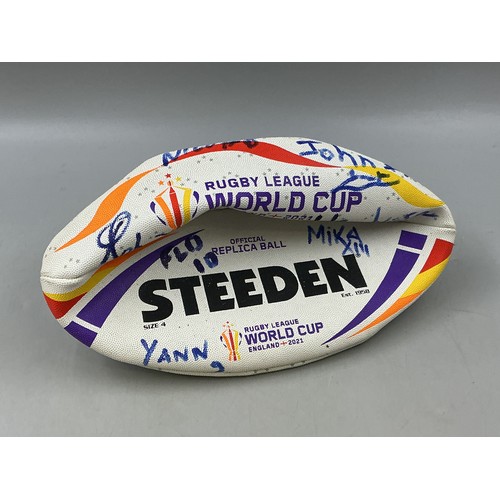 517 - A Signed Rugby League World Cup 2021 Rugby Ball, Signatures Unauthenticated