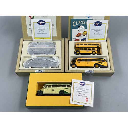 27 - Three Corgi Bus Boxed Sets To Include, The Buses of Coventry ( One AEC Bus, One Bedford OB Coach, Mo... 