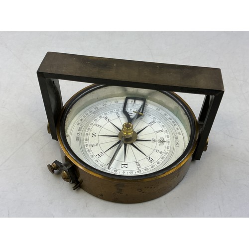 Early 20th Francis Barker Combined Compass / Clinometer Complete with Case