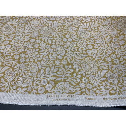 55 - Two New Rolls of John Lewis Viscose Mustard Fabric in The Hidcote Pattern - Approx 1.4m Width and 30... 