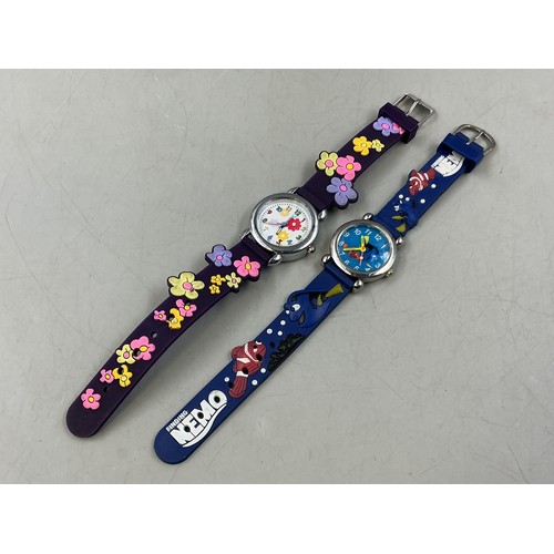 Two Working Kids Watches Including Finding Nemo and Flower