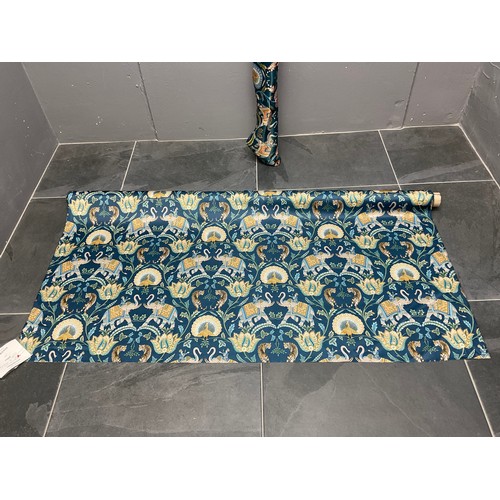 58 - Two Rolls of Elephas Pattern Fabric (Aegean and Ocean) - Approx 150cm Width