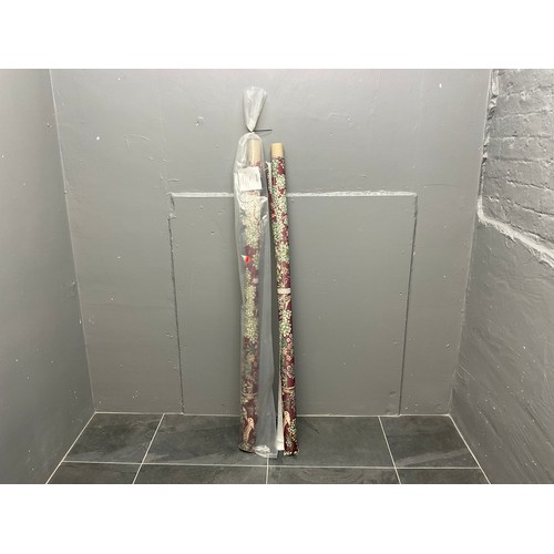 60 - Two Rolls of Forest Canopy Pattern Fabric in Bordeaux - Approx 142cm Width