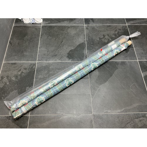 62 - Two Rolls of Kashi Pattern Fabric in Glacier - Approx 145cm Width