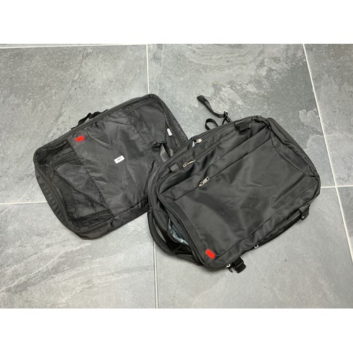 689 - 10 compartment backpack with Ansio travel pouches for clothes and other