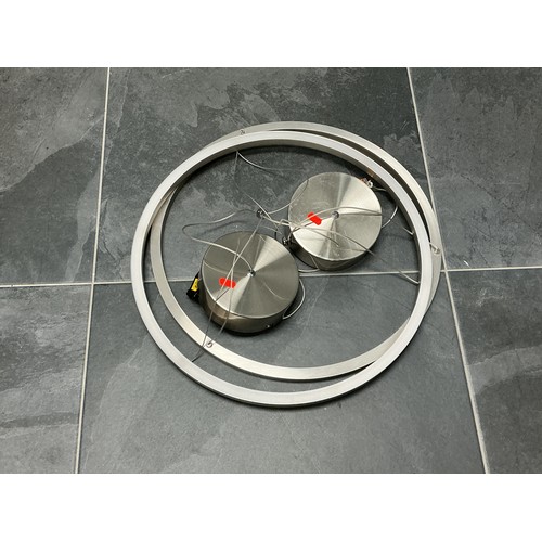 740 - A Pair of Modern Circular Ceiling Pendant Lights, Approx 50cm Dia