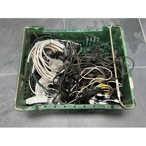 821 - A Box of Assorted Wires and Cables