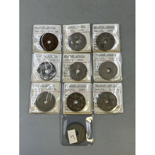 196 - West Africa - One Pennies x10 - George VI - Various Dates