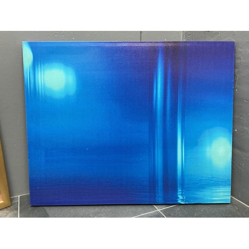 437 - Two Artworks - Includes Water Surface Black Canvas Print, And Renate Holzner Lady in Oceanside Cabin... 