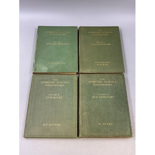 455 - Collection of Four Vintage Domestic Science Handbooks to include Housewifery, Cookery, Laundrywork a... 