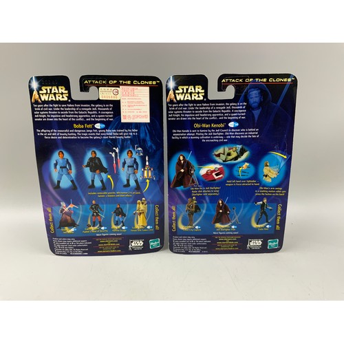 87 - Two Boxed Hasbro 2002 Star Wars Attack Of The Clones Figures to Include Obi-Wan Kenobi & Boba Fe... 