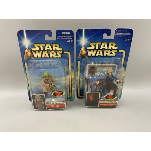 89 - Two Boxed Star Wars Attack Of The Clones Figures To Include A Hasbro 2001 Kit Fisto & A Hasbro 2... 
