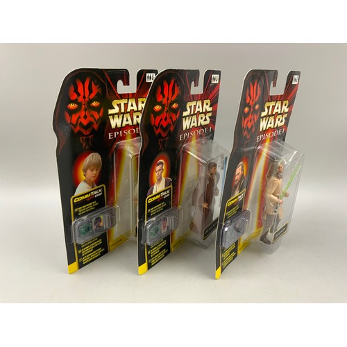 104 - Three Boxed Hasbro Star Wars Episode 1 Figures to Include A Qui-Gon-Jinn Figure, A Anakin Skywalker ... 