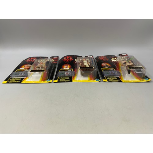 104 - Three Boxed Hasbro Star Wars Episode 1 Figures to Include A Qui-Gon-Jinn Figure, A Anakin Skywalker ... 