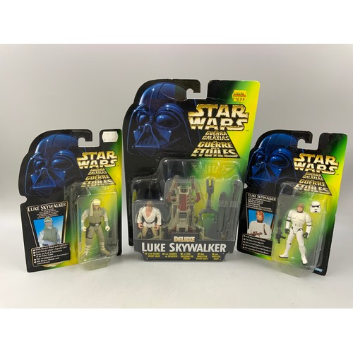 107 - Three Boxed Star Wars La Guerra De Las Galaxias Figures to Include A 1996 &nbsp;Corporation Deluxe L... 