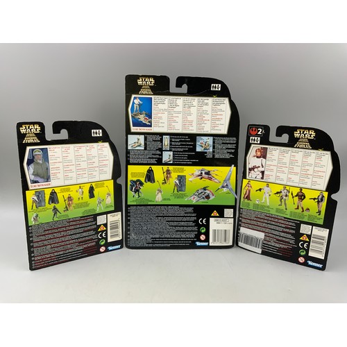 107 - Three Boxed Star Wars La Guerra De Las Galaxias Figures to Include A 1996 &nbsp;Corporation Deluxe L... 