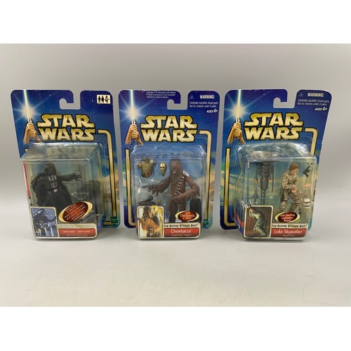 98 - Three Boxed Star Wars The Empire Strikes Back Figures To Include Hasbro 2002 Chewbacca, Hasbro 2001 ... 