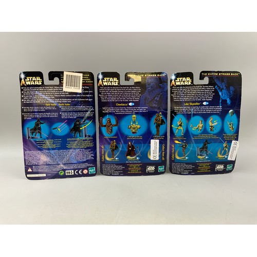 98 - Three Boxed Star Wars The Empire Strikes Back Figures To Include Hasbro 2002 Chewbacca, Hasbro 2001 ... 