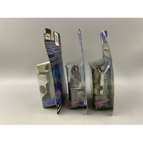 98 - Three Boxed Star Wars The Empire Strikes Back Figures To Include Hasbro 2002 Chewbacca, Hasbro 2001 ... 