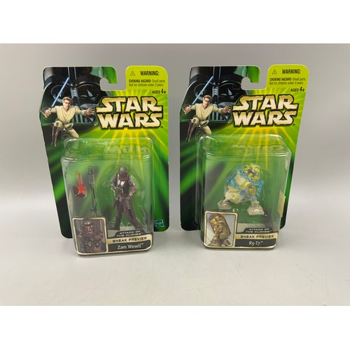 106 - Two Boxed Hasbro 2001 Star Wars Episode II Attack of The Clones Figures to Include Zam Wesell & ... 