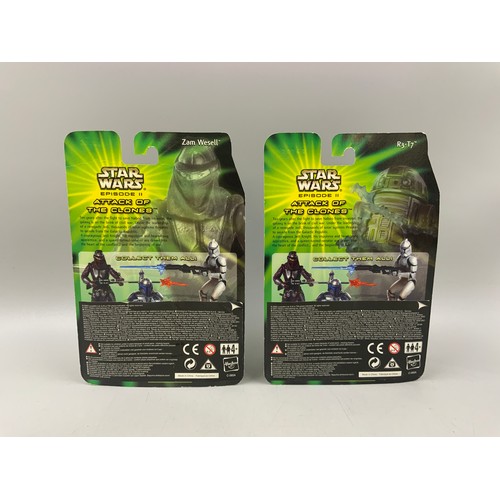 106 - Two Boxed Hasbro 2001 Star Wars Episode II Attack of The Clones Figures to Include Zam Wesell & ... 