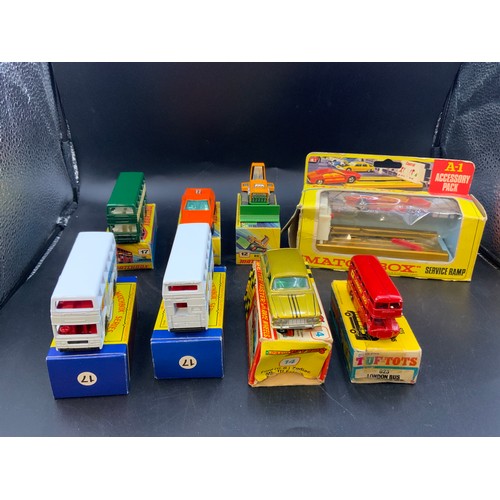121 - Collection of Various Boxed Model Vehicles To Include Matchbox No 53 Tanzara, No 12 Big Bull, No 17 ... 