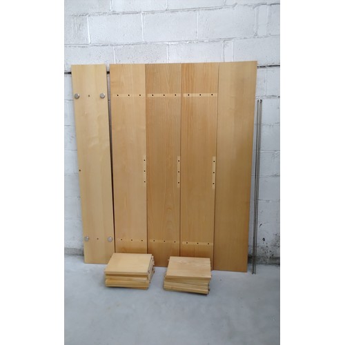 22 - Dismantled Solid Pine Modular Room Divider/Wall Multi Shelf Display Unit all parts are present easy ... 