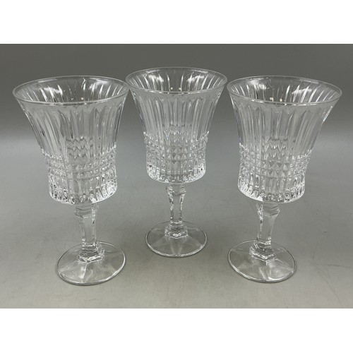 Three High Quality Fostoria Tiara Crystal Wine Glasses