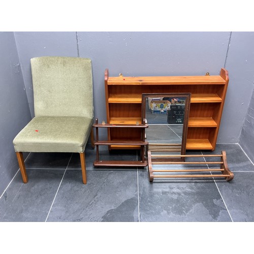 36 - Five Pieces of Furniture - Includes Wall Mounted Pine Bookshelf (Approx 96cm x 15cm x 77cm), With Gr... 