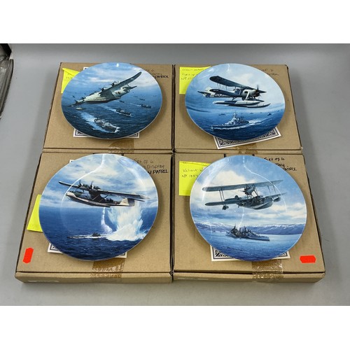44 - Set of 4 Wedgwood Collectors Plated From The Ocean Patrol Series by Roy Huxley all Complete with Box... 