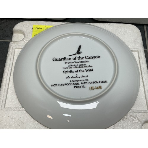 46 - Eight Danbury Mint Porcelain Collectors Plates From The Spirits of The Wild Series Complete with Cas... 