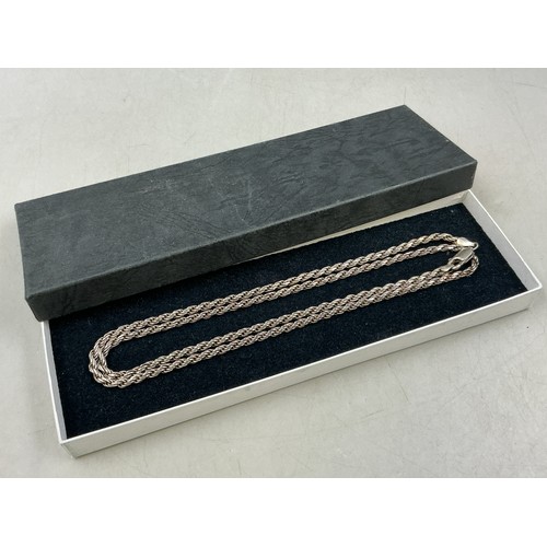 Solid Hallmarked Silver 925 Rope Chain Necklace complete with Gift Box ...
