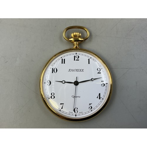 77 - Jean Pierre Open Faced Pocket Watch complete with Case (Working)