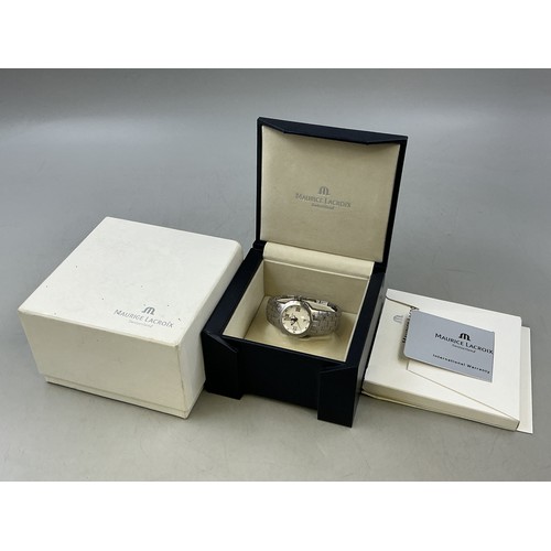 80 - Maurice Lacroix (AF22870) 100mtr Sapphire Crystal Stainless Steel (79861) Quartz Watch with Box and ... 