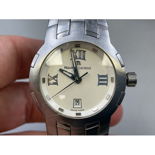 80 - Maurice Lacroix (AF22870) 100mtr Sapphire Crystal Stainless Steel (79861) Quartz Watch with Box and ... 