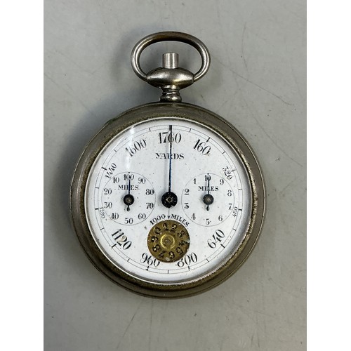 81 - Antique Henri Chatelain Pocket watch style Pedometer (Working)