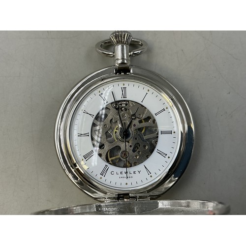 82 - Clewley of England Mechanical Full Hunter Pocket Watch (Working)