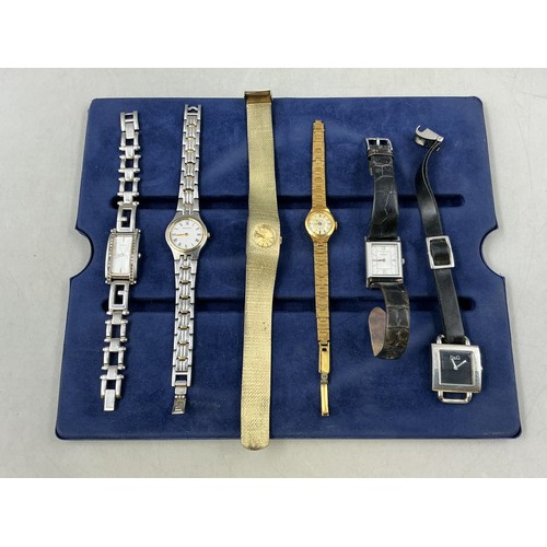 88 - Six Ladies Watches (Untested/Spares or Repairs) - Includes Montine Mechanical x2, Accurist, Guess, P... 