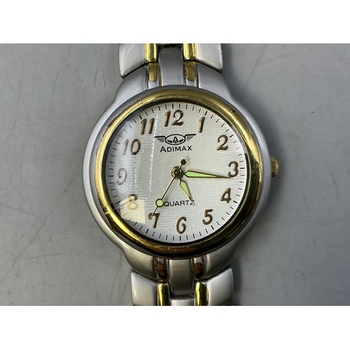 89 - A Gents Adimax Quartz Watch - Gold Tone/Champagne Dial, Gold Tone/Stainless Steel Strap and Case. Wo... 