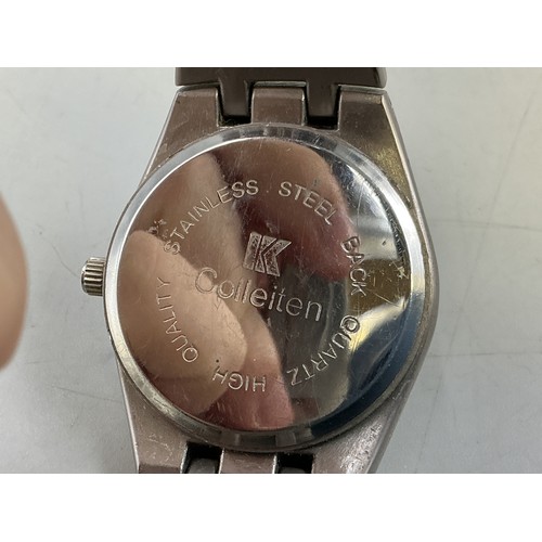 94 - A Gents 1k Colleiten Quartz Watch - Red Dial, Two Tone Stainless Steel Case and Strap. Working