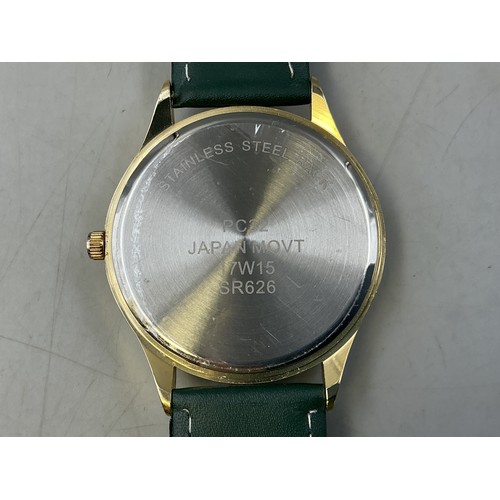 99 - A Gents Tavistock & Jones Quartz Day/Time Watch - Luminous 24 Hr Dial, Brushed Gold Tone Case, A... 