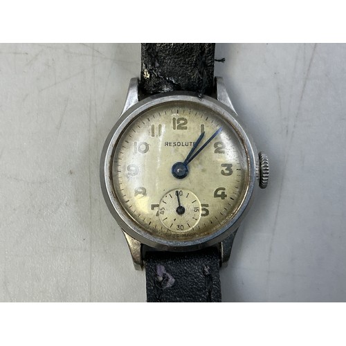 101 - Vintage Resolute Ladies Mechanical Watch with Leather Strap (Working)
