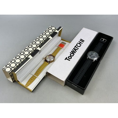 102 - Orla Kiely Time Watch and a TocWatch II both Working and Complete with Presentation Boxes