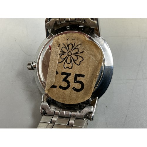 140 - A New Ladies Sekonda Quartz Watch - Clear Stoned/Brushed Metal Dial, Stainless Steel Case, And Origi... 